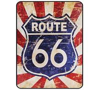 Tin Sign Vintage Retro Man Cave Bar Pub Shed Novelty Gift Aluminium Metal Tin Wall Décor Sign - USA US Route 66 Road Street Highway Red Blue