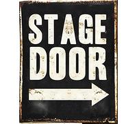 Tin Sign Vintage Retro Man Cave Bar Pub Shed Novelty Gift Aluminium Metal Tin Wall Décor Sign - West End Musical Stage Door Rustic theatre Performer, Multicolor