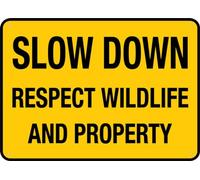 Tin sign vintage Slow Down Respect Wildlife And Property Plaque Poster for Bar Pub Beer Home Garage Man Cave Wall Decor 12x8 Inch