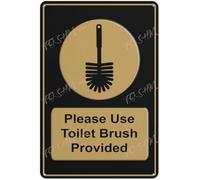 Tin Sign Vintage Tin Poster Toilet Please Use Toilet Brush Provided Wc Indoor & Outdoor Use Safety Warning Sign 5.5x8 Inch