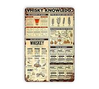 Tin Sign Vintage Whisky Knowledge Metal Tin Signs, Outdoors Whisky Knowledge Metal Sign Home Kitchen Farm Posters for Restaurant Bar Cafe Garage Hotel Man Cave Retro Art Wall Decor Plaque 8x12 Inch
