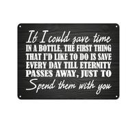 Tin Sign Wall Art Definition Metal Plaque if I Could Save Time in Bottle. The First... Just to Spend Metal Sign Print for Home Living Room Office Wall Decor 8x12 inch