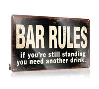 Tin Sign Wall Decor Bar Rules: If You'Re Still Standing, You Need Another Drink Tin Sign Outdoor Bar Decor Vintage Tin Signs Funny(20X30CM)