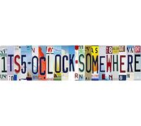 Tin Sign Wall Decor Bar Signs For Bar Decor Its 5 O'Clock Somewhere Sign Funny Vintage Bar Accessories Drinking Signs Gifts for Men16 x 4 Inches