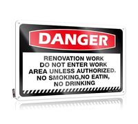 Tin Sign Wall Decor Danger Do Not Climb Over Tin Sign Vintage Signs Metal Funny Kitchen Tin Signs(20X30CM)
