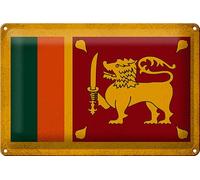 Tin Sign with Sri Lanka Flag 30 x 20 cm