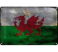 Tin Sign with Wales Flag 30 x 20 cm
