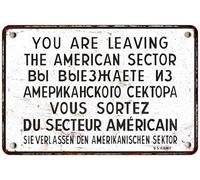 Tin Sign You Are Meaving American Sector Berlin Cold War History Allied Military Sign Retro Memorabilia For Pub Room Indoor Home S