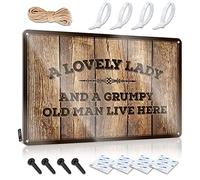 Tin Signs Camping Rules A Lovely Lady And A Grumpy Old Man Live Here Tin Sign Bar Signs For Home Decor Home Bar Tin Sign(20X30CM)