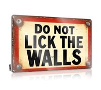 Tin Signs Camping Rules Do Not Lick The Walls. Tin Sign Outdoor Funny Metal Sign Funny Room Signs(30X40CM)