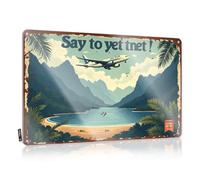 Tin Signs Camping Rules Escape To Paradise: Fly Away With May Star Airlines! Tin Sign Funny Beer Sign Funny Garage Tin Sign(30X40CM)