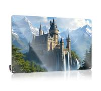 Tin Signs Camping Rules Fantasy Castle In The Mountains Tin Sign Funny Home Decor Bar Open Metal Sign(20X30CM)