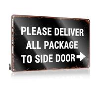Tin Signs Camping Rules Please Deliver All Package To Side Door. Tin Sign Outdoor Funny Metal Sign Funny Room Signs(30X40CM)