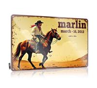 Tin Signs Camping Rules Riding Into The Sunset: Marlin'S Epic Journey Tin Sign Funny Beer Sign Funny Garage Tin Sign(30X40CM)