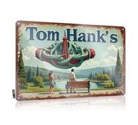 Tin Signs Camping Rules Tom Hanks' Journey Through The Labyrinth Of Life Tin Sign Funny Beer Sign Funny Garage Tin Sign(20X30CM)