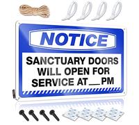 Tin Signs For Bar Notice Sanctuary Doors Will Open For Service At_ Pm Tin Sign Metal Signs For Home Bar Dorm Door Sign(20X30CM)