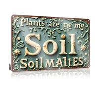 Tin Signs For Bar Plants Are Ne My Soil: A Rustic Garden Sign Tin Funny Sarcastic Signs Funny Tin Sign(20X30CM)