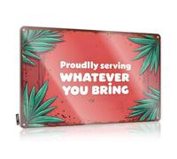 Tin Signs For Bar Welcome To Our Tropical Paradise: Whatever You Bring, We Serve It Tin Sign Funny Sarcastic Signs Funny Tin Sign(20X30CM)