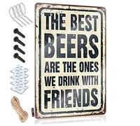 Tin Signs For Garage The Best Beers Are The Ones We Drink With Friends Sign Drinking Signs Funny Man Cave Signs Vintage Funny(20X30CM)