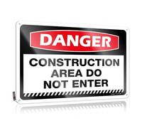 Tin Signs For Man Cave Danger Construction Area Do Not Enter Tin Sign Tin Sign Funny Room Accessories For Teen Boys(30X40CM)