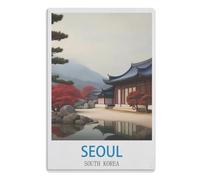Tin Signs Funny Metal Tin Sign Wall Art Garden House Plaque for Bathroom Kitchen Cafe Wall Halloween Christmas Decor, Seoul South Korea15x30cm（6x12 Zoll）A549