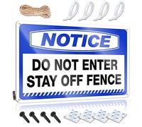 Tin Signs Notice Do Not Enter Stay Off Fence Tin Sign Beer Signs For Bar Door Signs For Bedroom(30X40CM)