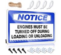 Tin Signs Notice Engines Must Be Turned Off During Loading Or Unloading Tin Sign Tin Bar Signs Funny Street Signs(30X40CM)