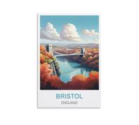 Tin Signs Retro Bristol England Travel Tin Signs Metal Poster Wall Decor Office Cafe Bathroom Badroom 15 * 30cm