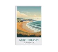 Tin Signs Retro Croyde Beach North Devon Travel Tin Signs Metal Poster Wall Decor Office Cafe Bathroom Badroom 15x30cm
