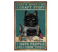 Tin Signs Retro Funny That's What I Craft Stuff I Hate People and I Know Things Signs Sewing Bar Man Cave Wall Decor Gifts Funny Quote Sign Wall Decor 30 * 30CM