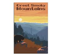 Tin Signs Retro Great Smoky Mountains National Park Sunset Decoration for Home Wall Art Kitchen Bar Pub Room Farm Garage Vintage Retro Poster Plaque 20 * 30cm
