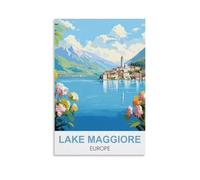 Tin Signs Retro Lake Maggiore Europe Tin Sign Plaque Poster Wall Art Decoration for Cafe Bar Restaurant Pub 20x30cm