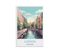 Tin Signs Retro London England Personalized Vintage Style Retro Tin Sign Custom Sign for Wall Outdoor, Indoor, Street, Office 30x30cm