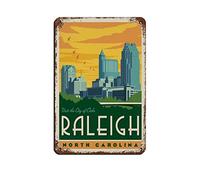 Tin Signs Retro Raleigh North Carolina Travel Tin Signs Vintage Funny Home Kitchen Bar Club Cave Rustic Wall Art Decor 15 * 30CM