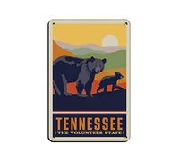 Tin Signs Retro Tennessee State Black Bear Travel Tin Signs Painting Cafe Opera House Art Wall Decoration Plaque 30 * 40CM