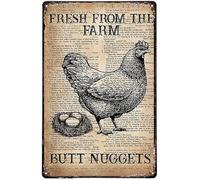 Tin Signs Vintage Chicken Coop Sign Chicken Egg Fresh From The Farm Butt Nuggets Chicken Egg Market Farm Barn Bathroom Yardr Themed Gifts