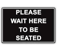 Tin Signs Vintage Please Wait Here to Be Seated Tin Sign Decoration Creative Fun Home Bathroom Patio Bar Bar Poster Sign 8x12 Inches
