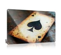 Tin Signs Warning Burnt Playing Card With Spades Symbol Tin Sign Bar Accessories Man Cave Things For Boys Room(30X40CM)