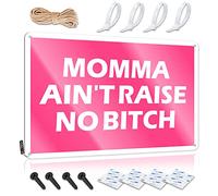 Tin Signs Warning Momma Ain'T Raise No Bitch Tin Sign Man Cave Signs And Decor Hot Beer Tin Sign(20X30CM)