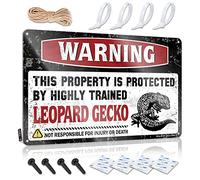 Tin Signs Warning This Property Is Protected By A Highly Trained Leopard Gecko Sign Beer Signs For Bar Door Signs For Bedroom(30X40CM)
