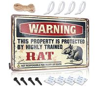 Tin Signs Warning This Property Is Protected By A Highly Trained Rat Sign Beer Signs For Bar Door Signs For Bedroom(30X40CM)