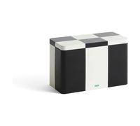 Tin Container Medium Black and off-white storage box Hay