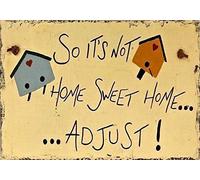 Tin Wall Art Kitchen So It's Not Home Sweet Home Adjust Metal Signs Vintage Room Decor Aesthetic Wall Art Tin Sign Gift for Garage Bathroom Living Room Man Cave Bar 8x12 inch