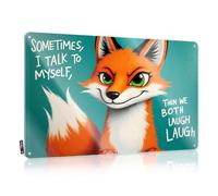 Tin Wall Decor Emo Vintage Wall Decor | Fox Laughs At Self-talk Country Decor For Garage Home Decoration(20X30CM)