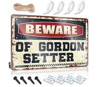 Tin Wall Decor Painting Wall Art - Beware Of Gordon Setter Rules Crazy Retro Style Decoration For Taupe(30X40CM)