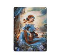 Tin Wall Plaque 40x30cm with Aqua Guardian Princess for Café Or Home Bar, for Kitchen, Dining Room And Home Bar Wall Decor