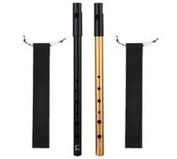 Tin Whistle,2 PCS Penny Whistle,Tin Whistle D,Irish Whistle,Premium Six-Hole Penny Slide Whistles for Beginners Intermediate and Expert Band Performances with Manual and Bag (Gold,Black)