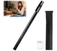 Tin Whistle, Irish Whistle Traditional Penny Whistles D Key 6 Hole for Traditional Celtic Music for Celtic Music Enthusiasts Beginners Professional Performers Composers with Soft Black Pouch (Black)