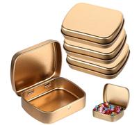 Tin with Lid, Odour-Proof Tin Euro Box with Lid, Mini Boxes, Storage, Metal Box with Hinge and Lid, Camping Box, Tin for Sweets, Biscuits, Food, Jewellery, Playing Cards