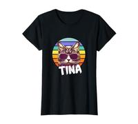 TINA - Beautiful girl name with a cool funny Cat T-Shirt